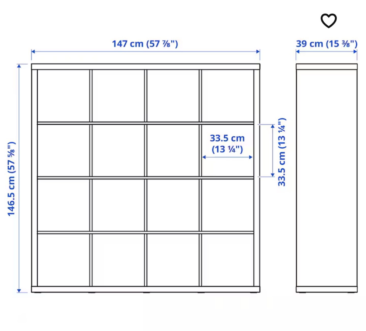 IKEA Kallax 16-cube shelving unit - White - photo 3