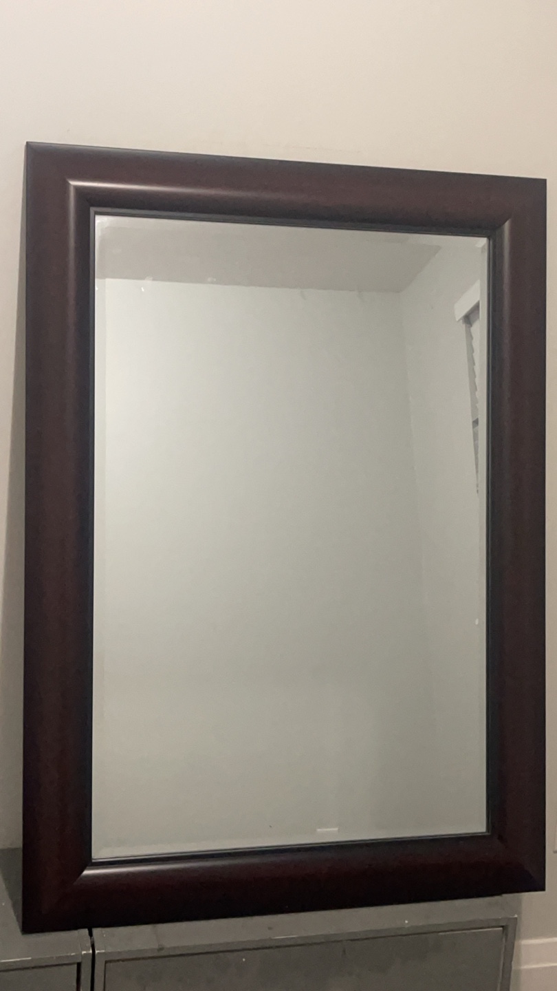 Large Dark Brown Framed Mirror - photo 2