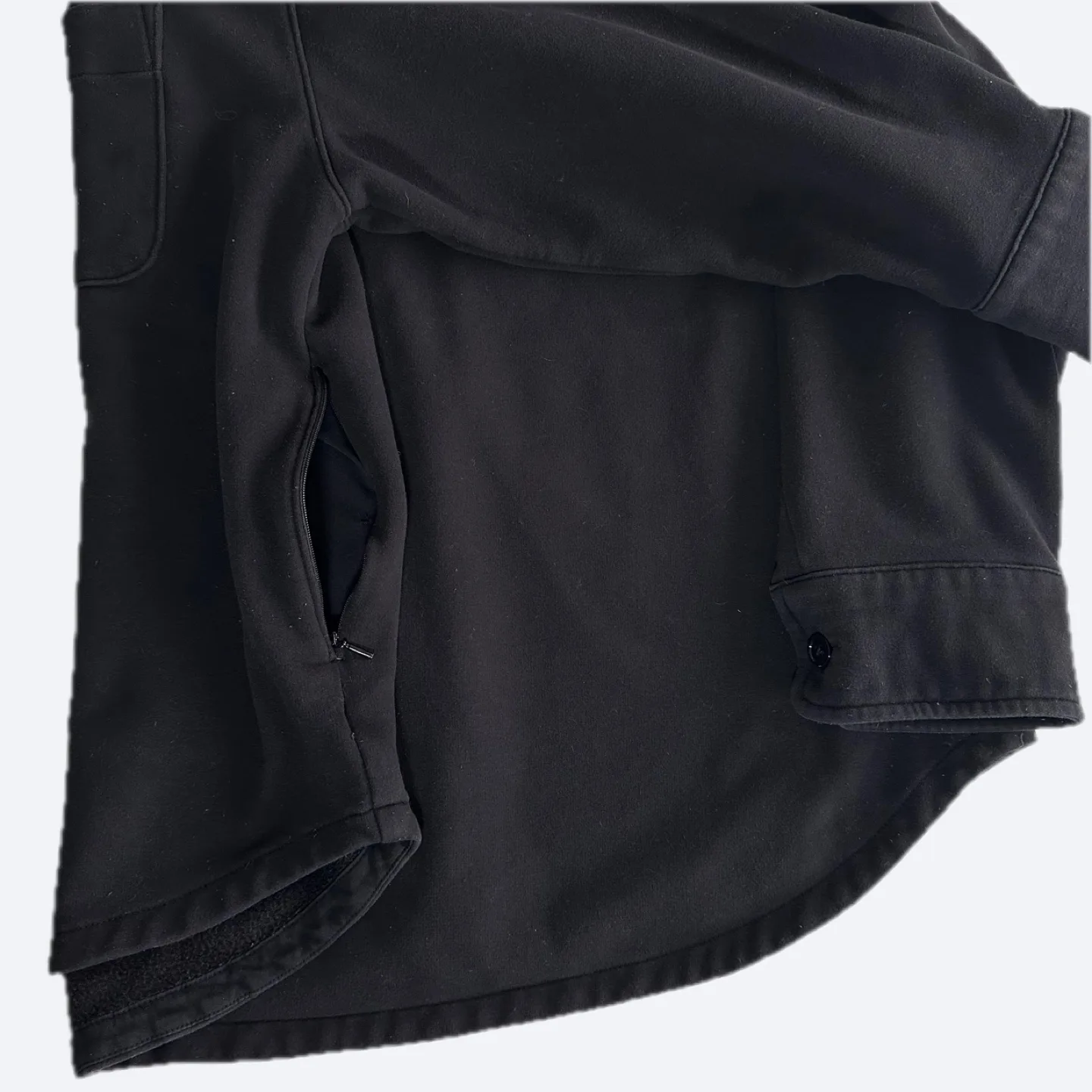 Athleta Black Retroplush Oversized Shirt Jacket Pockets Size XL image indicator(4)