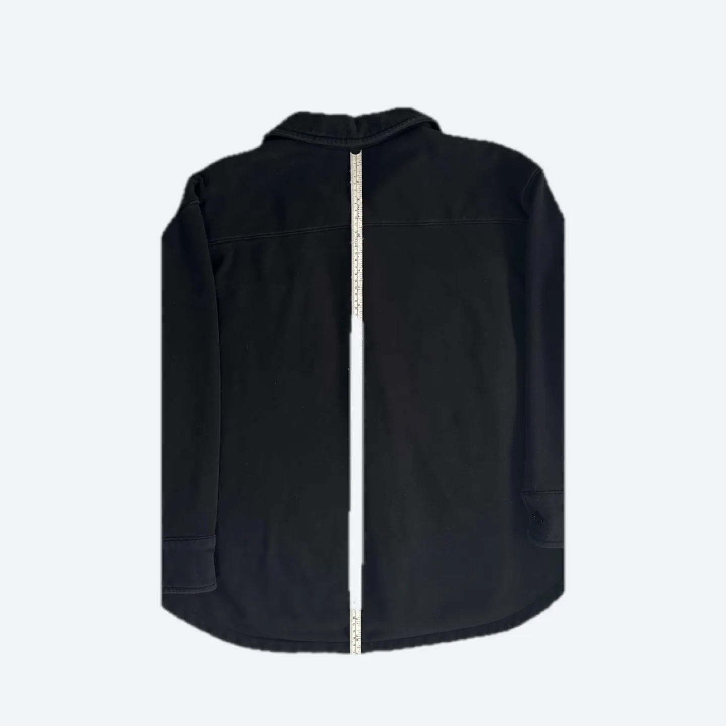 Athleta Black Retroplush Oversized Shirt Jacket Pockets Size XL image indicator(7)