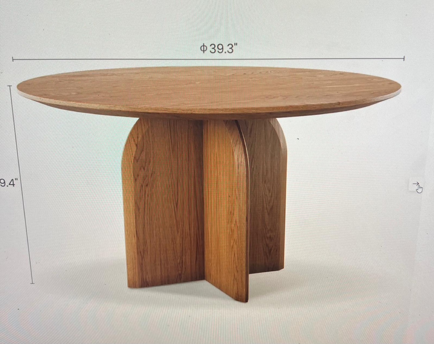 39"  Round Dining Table - Ash Wood - photo 2