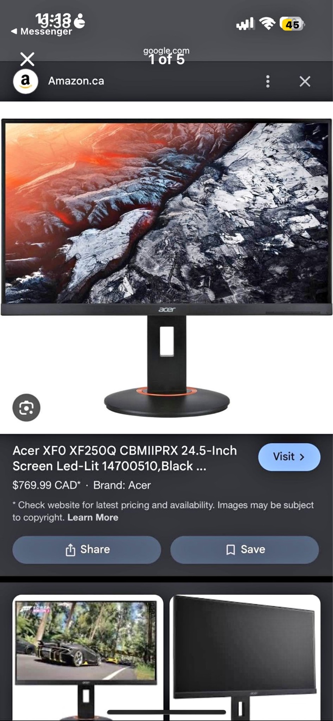 Acer XF250Q 24.5-inch 250 hz LED Monitor