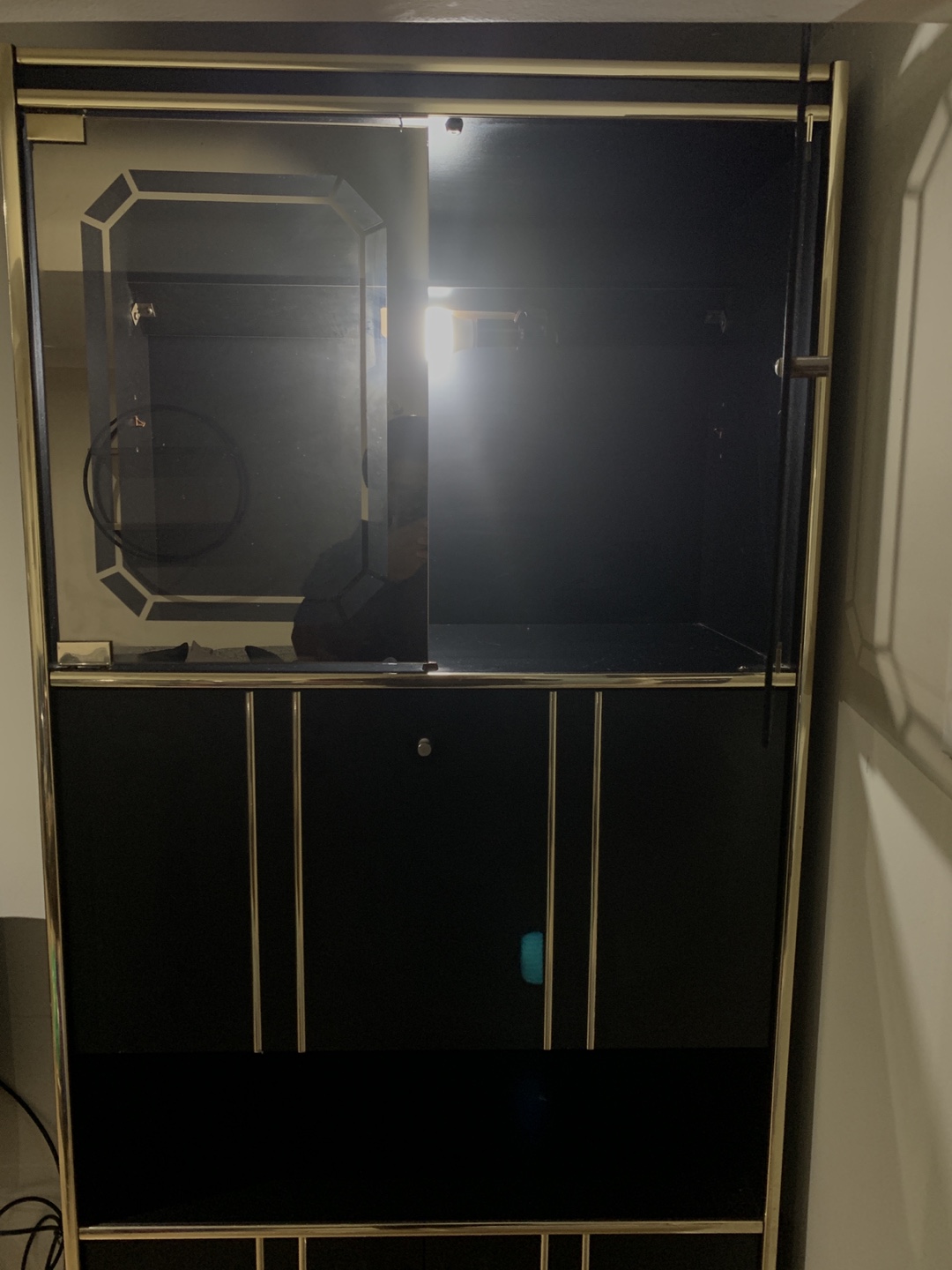 Vintage Black and Gold Bar Cabinet - photo 3