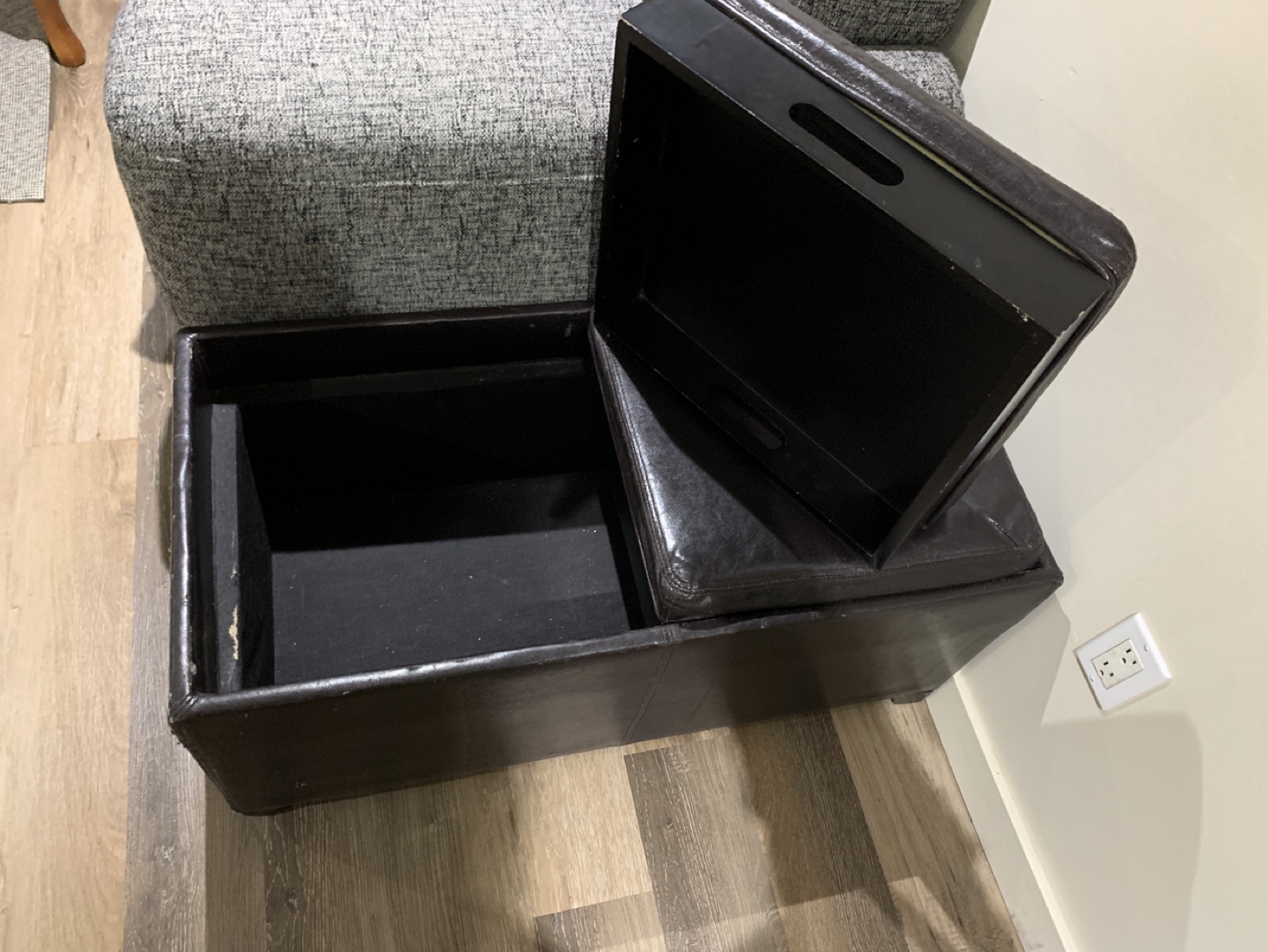 OBO - Brown Leather Storage Ottoman - photo 2