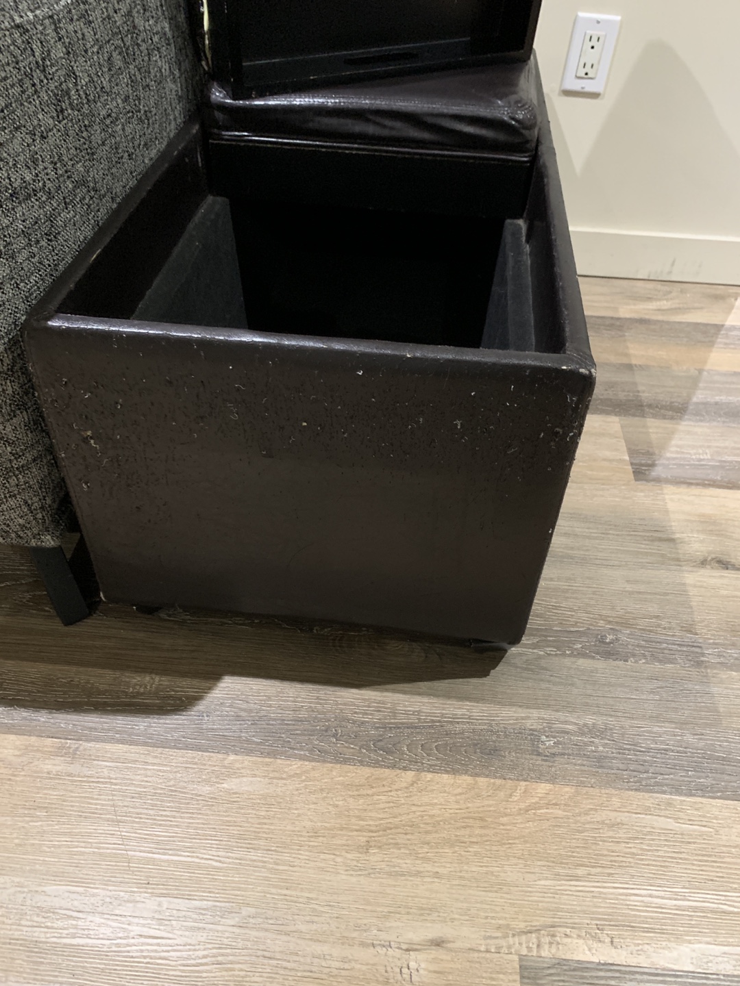 OBO - Brown Leather Storage Ottoman - photo 3