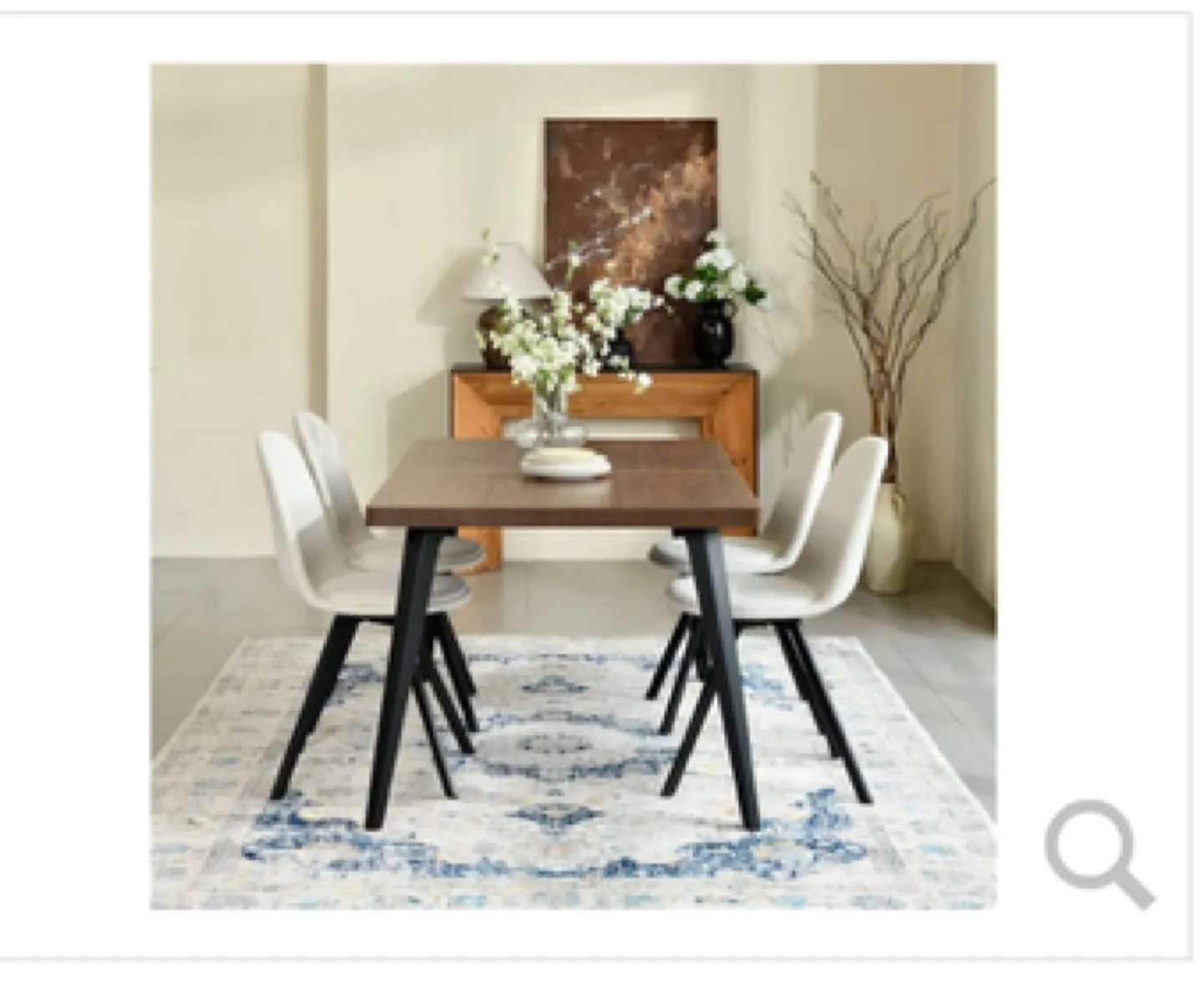 Set of 4 Modern Dining Chairs - Off-White Velvet image indicator(4)