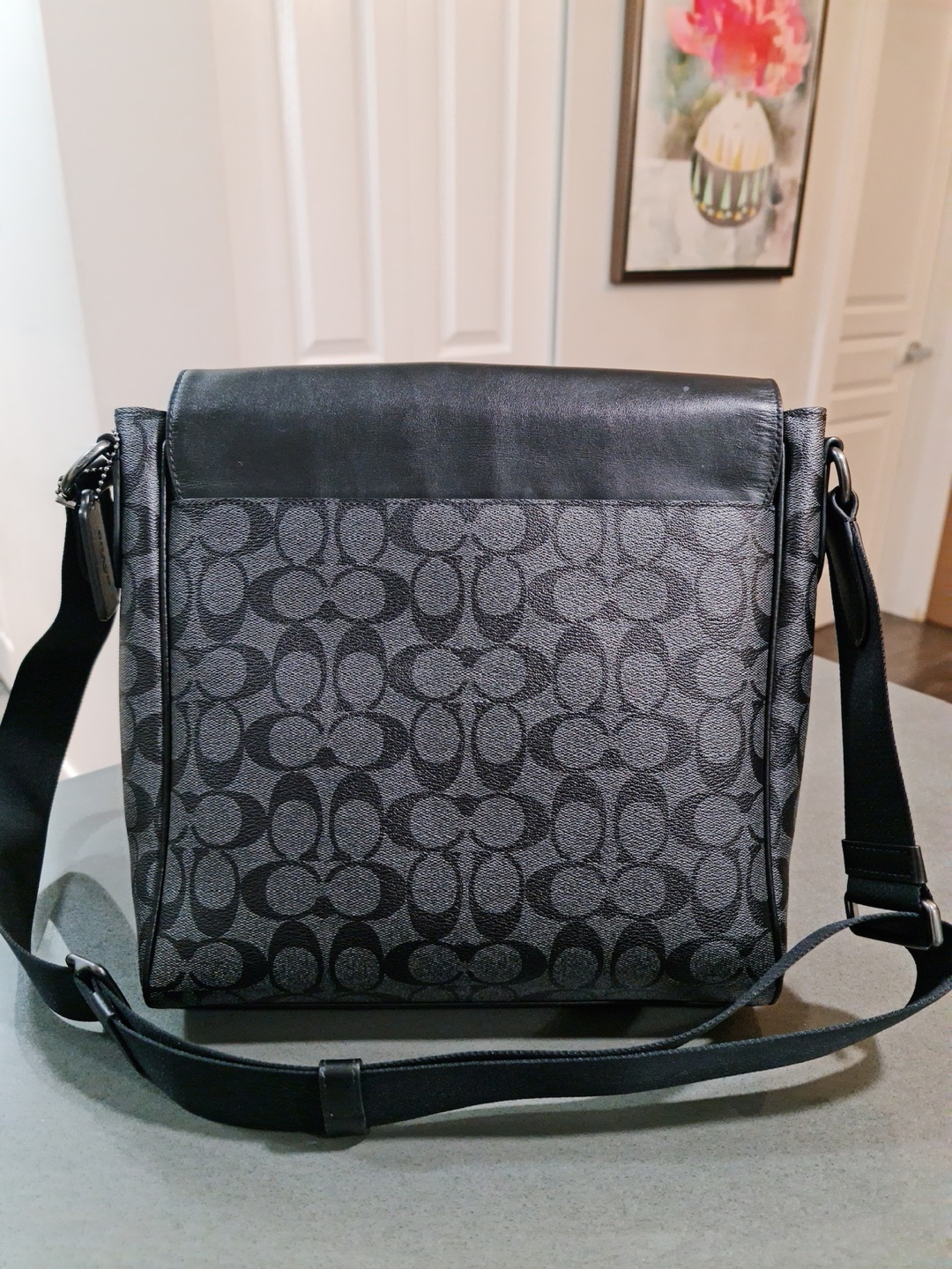 Coach Men's Black Leather Messenger Bag - photo 2