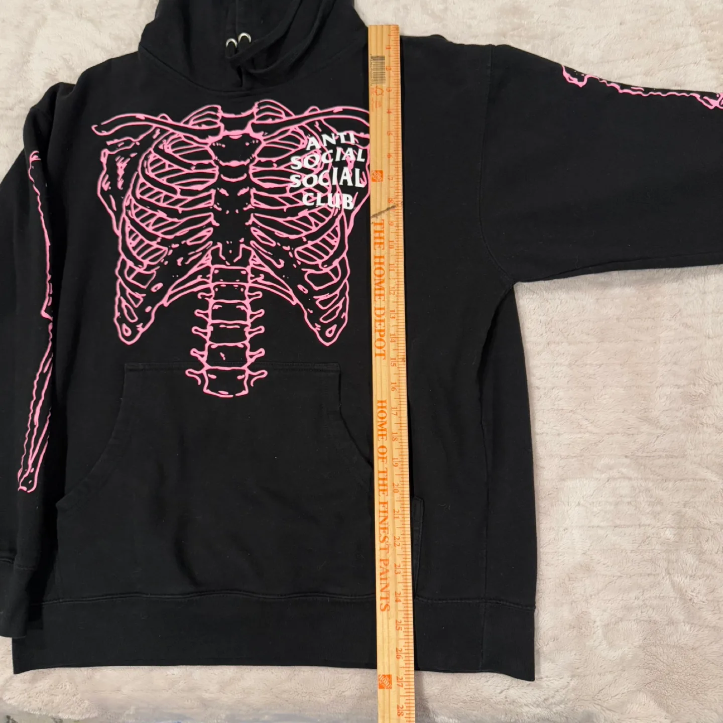 Anti Social Social Club Skeleton Hoodie Black Pink Large image indicator(6)