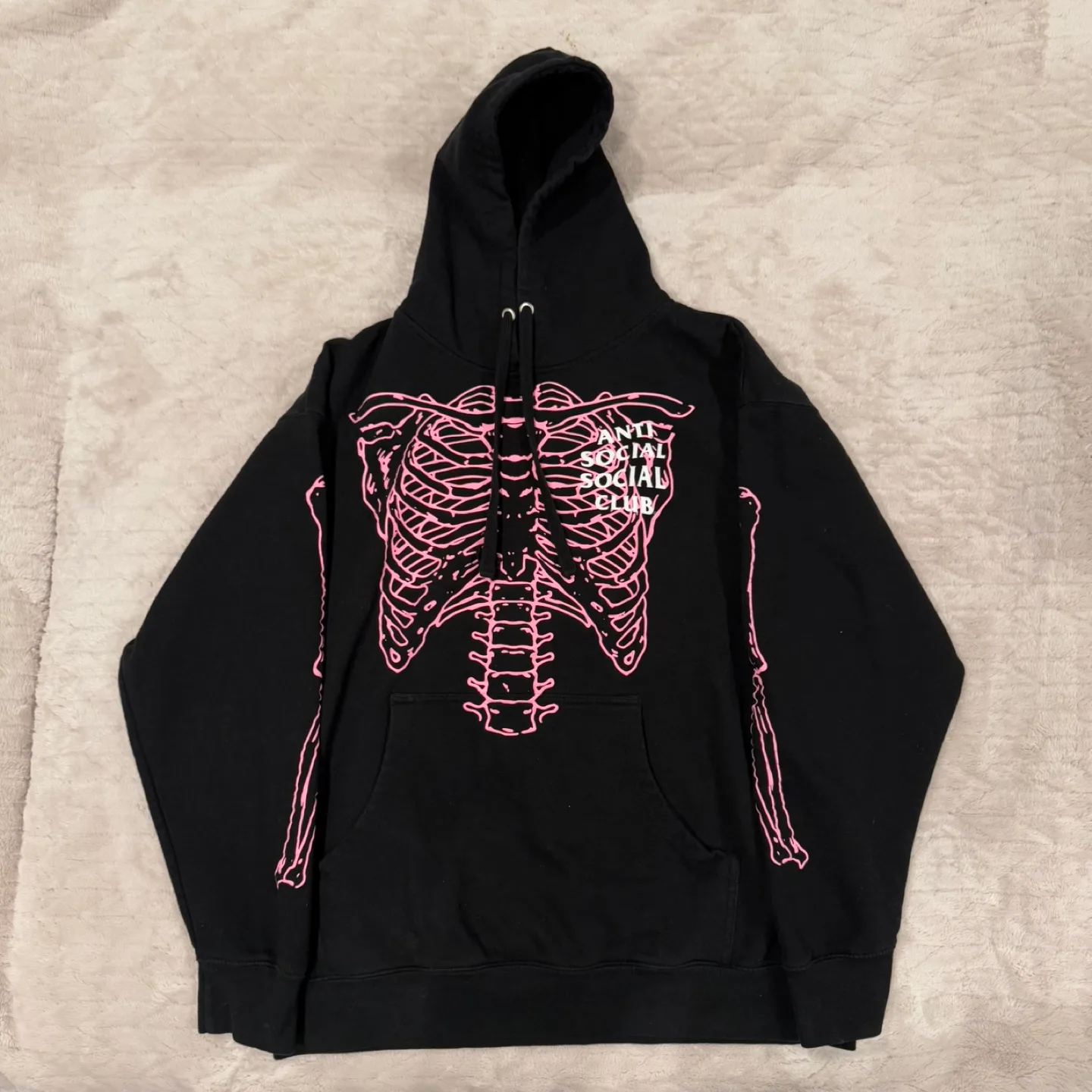 Anti Social Social Club Skeleton Hoodie Black Pink Large image indicator(2)