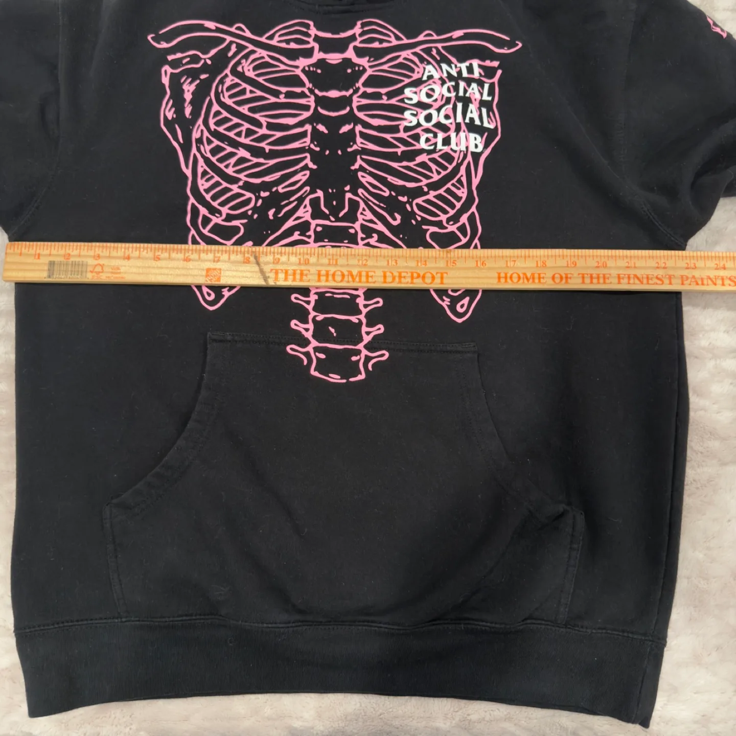 Anti Social Social Club Skeleton Hoodie Black Pink Large image indicator(7)