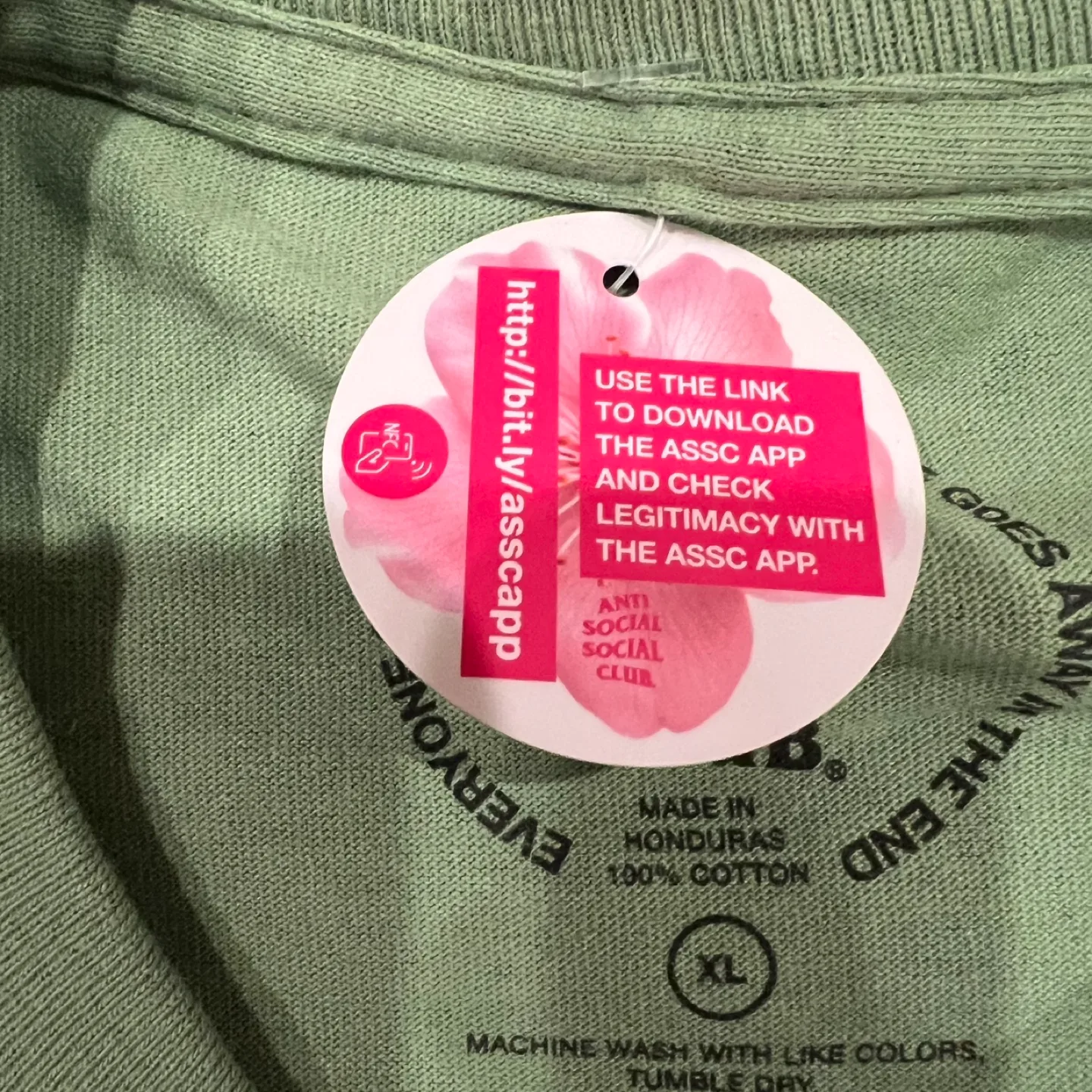 Anti Social Social Club Jealousy Tee - Dill Green Size XL image indicator(7)