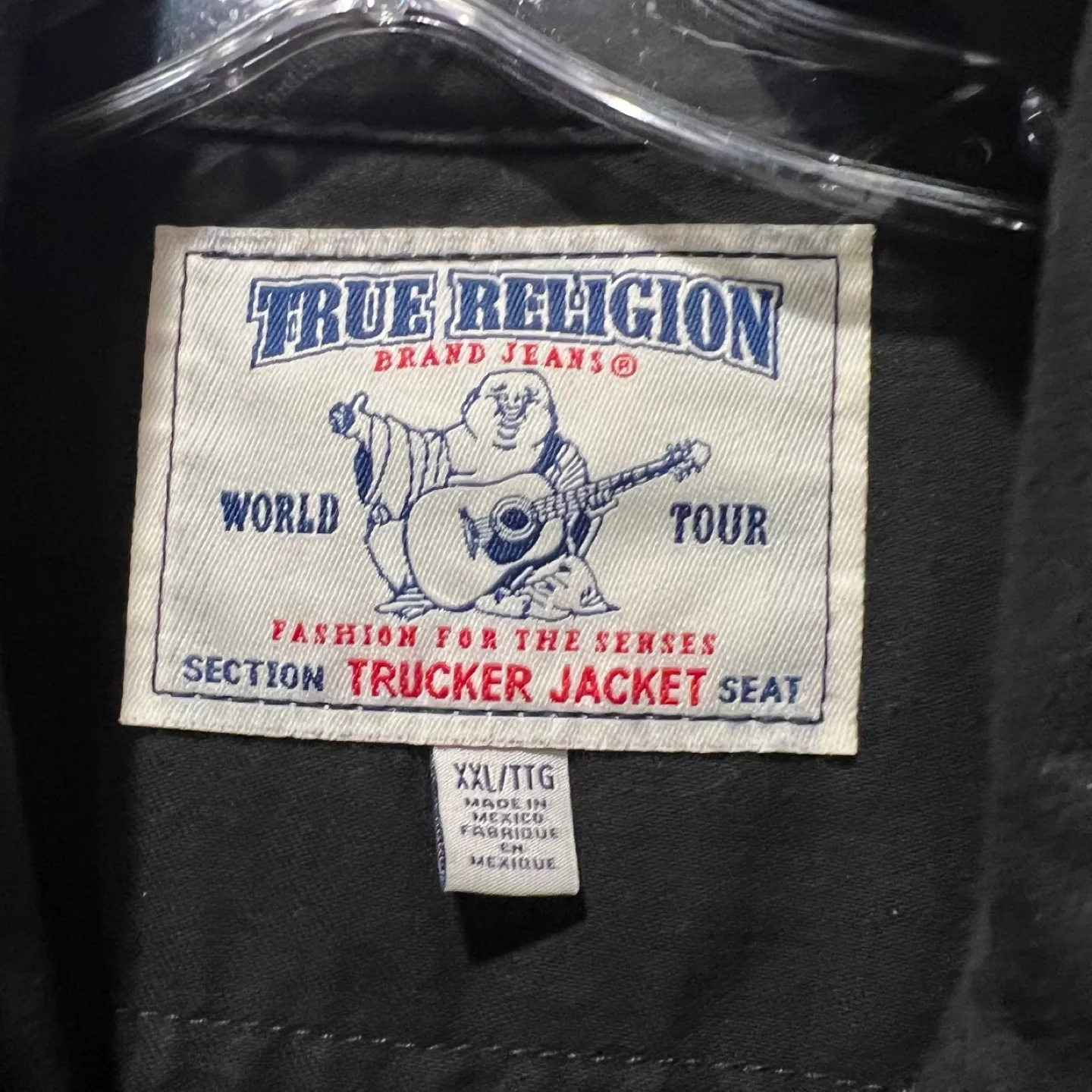 True Religion Mens XXL Denim Trucker Jacket Black image indicator(3)
