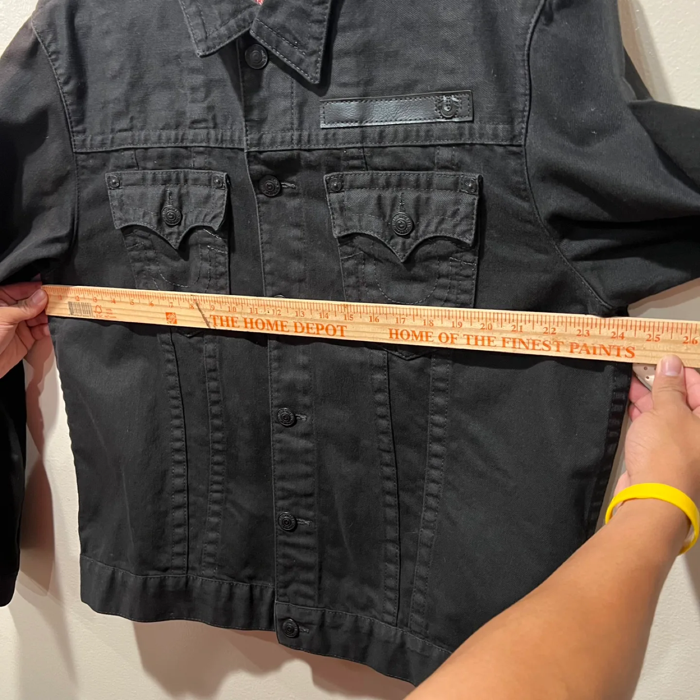 True Religion Mens XXL Denim Trucker Jacket Black image indicator(9)