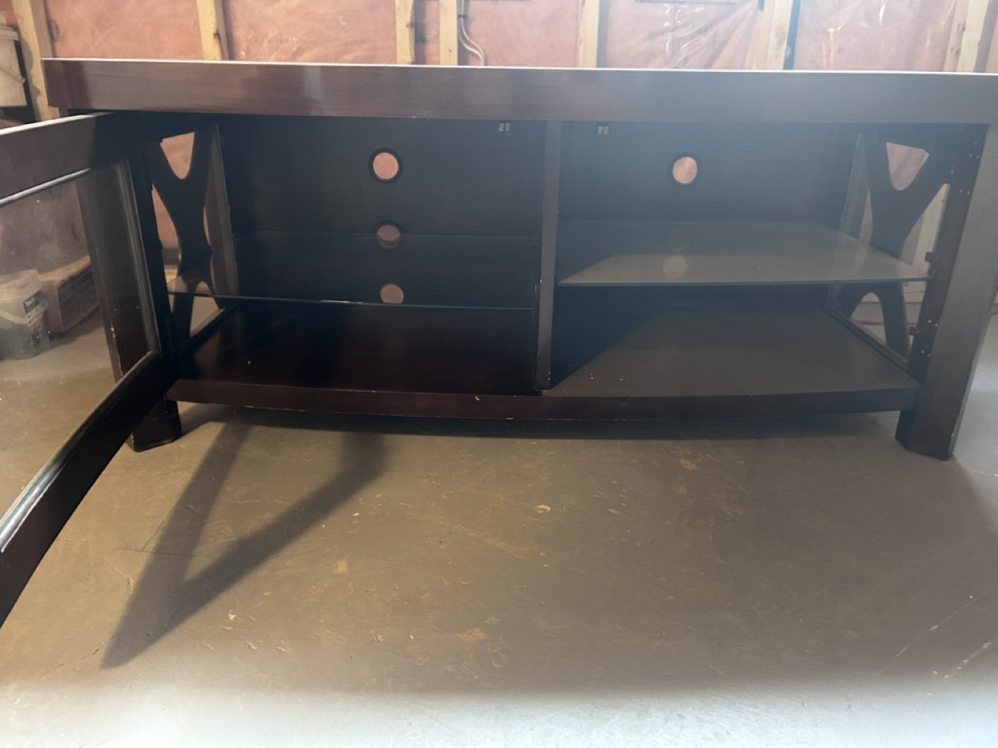 TV Stand with Glass Shelves - photo 2