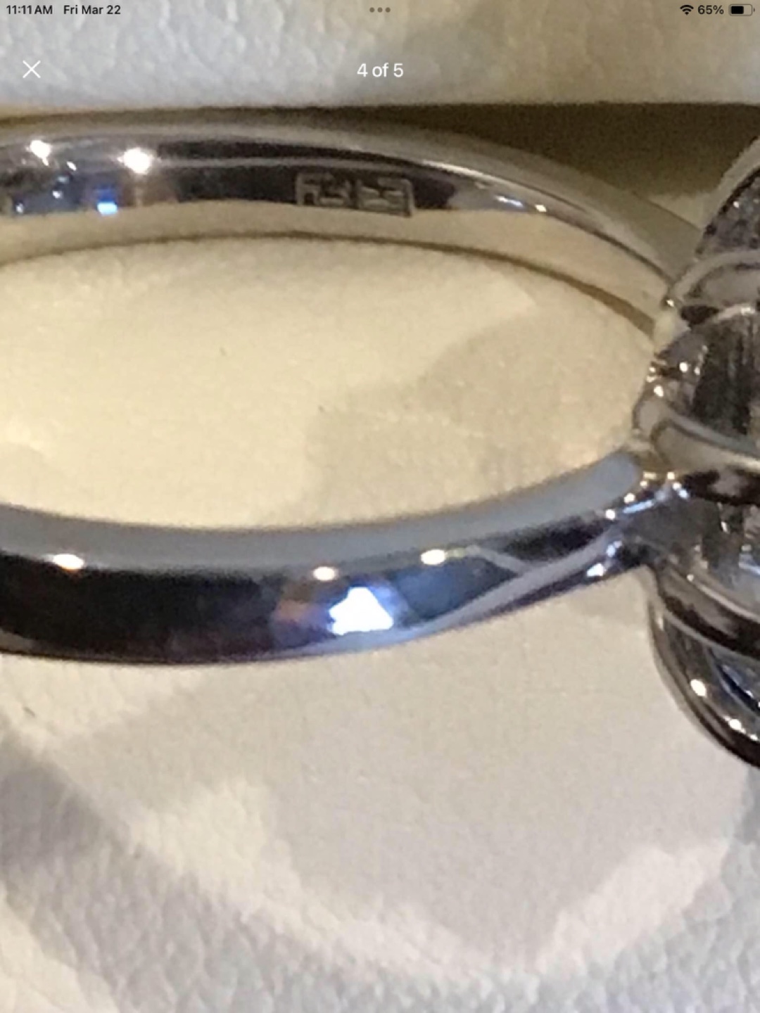 14k White Gold Ring with Blue Gemstone and Diamonds - photo 4