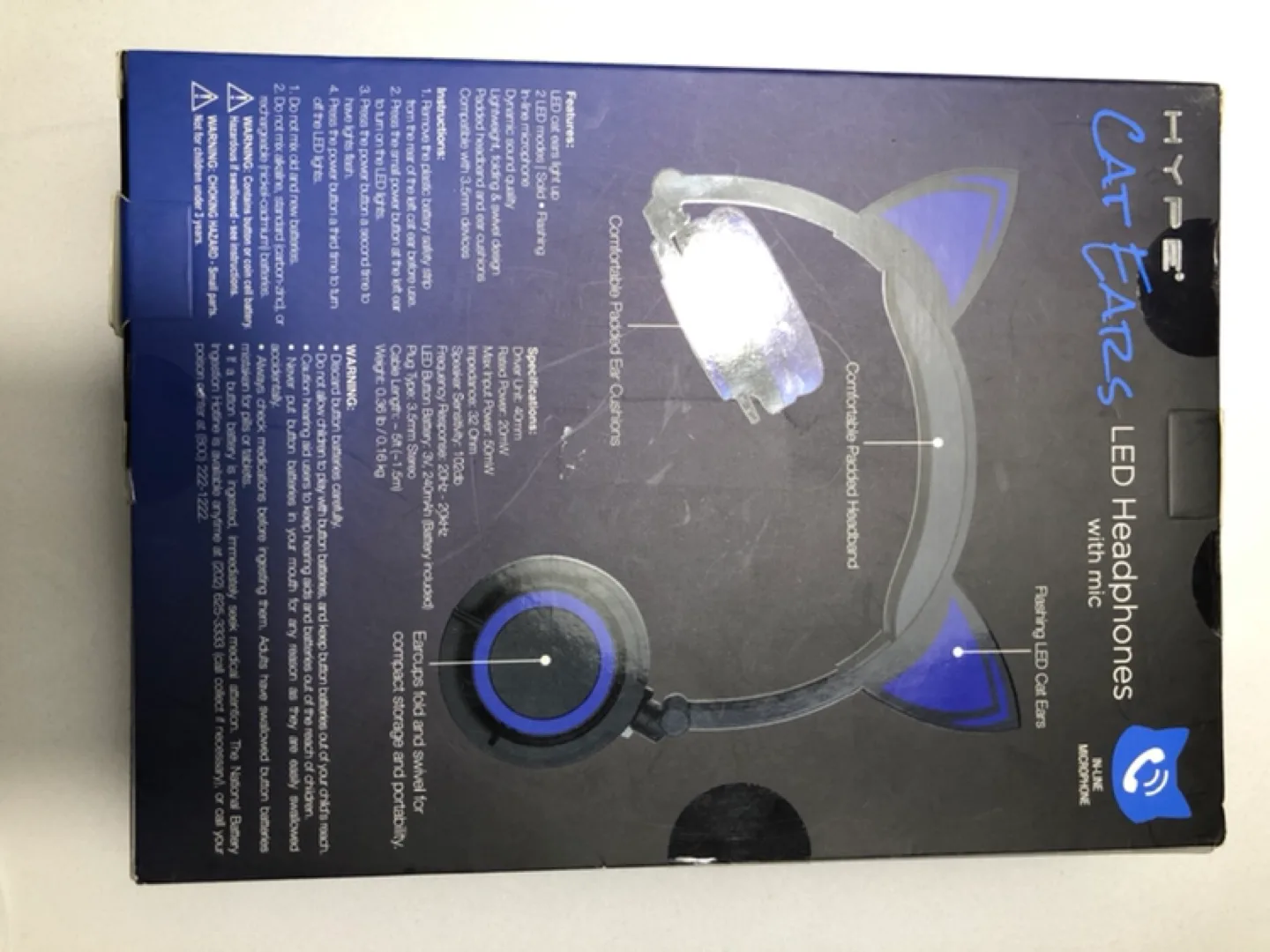 Hype Cat Ears LED Headphones with Mic image indicator(4)