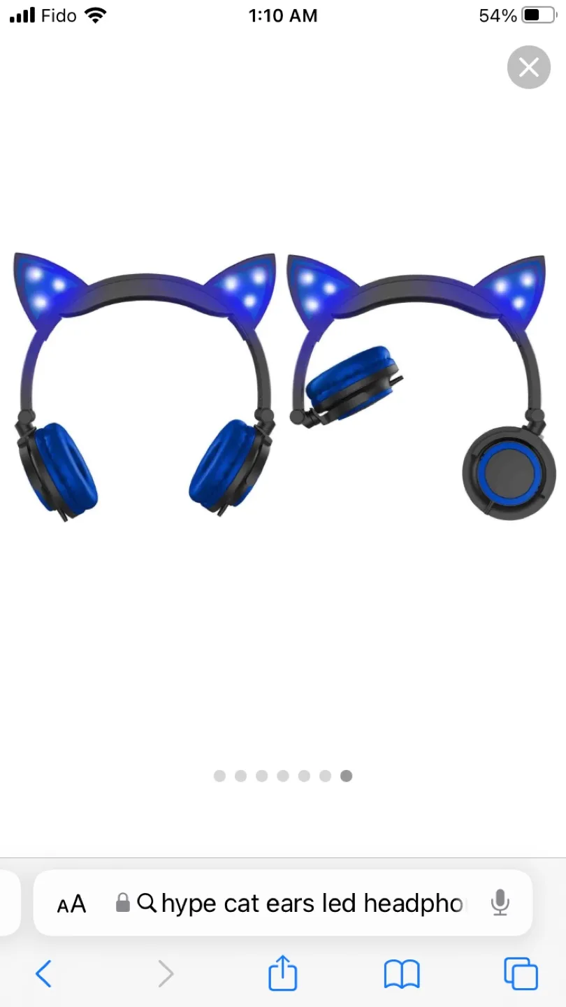 Hype Cat Ears LED Headphones with Mic image indicator(5)