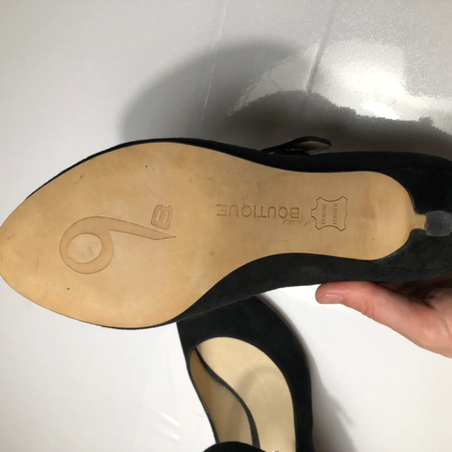 Boutique 9 Black Suede Peep-Toe Heels image indicator(4)