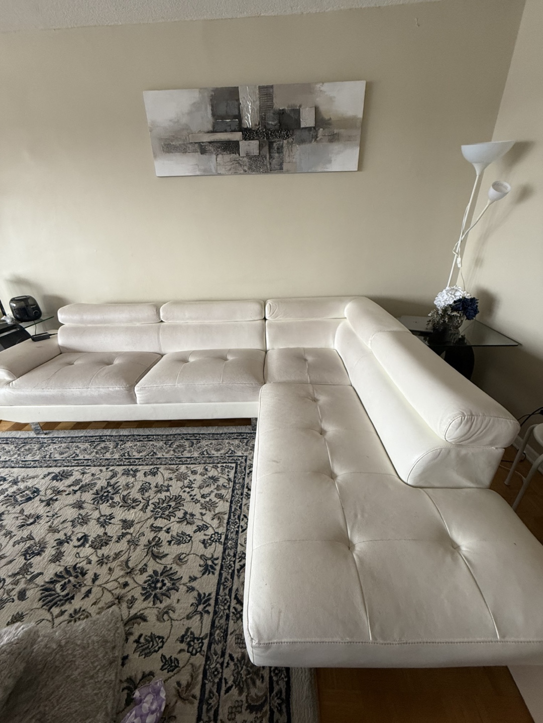 White Leather Sectional Sofa