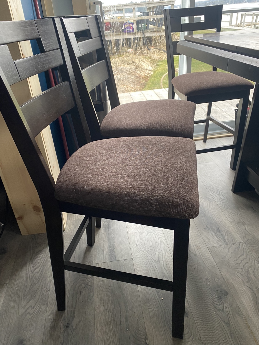 6 Piece Brown Pub Table Set with Leaf - photo 4