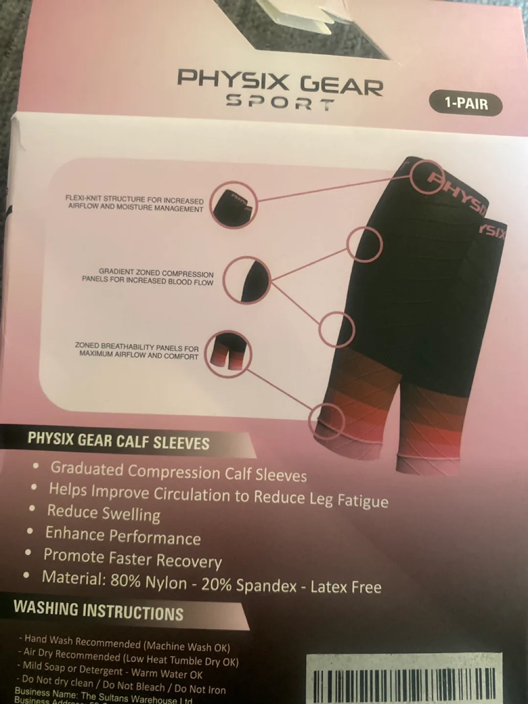 Physix Gear Sport Unisex Calf Sleeves - Graduated Compression image indicator(2)