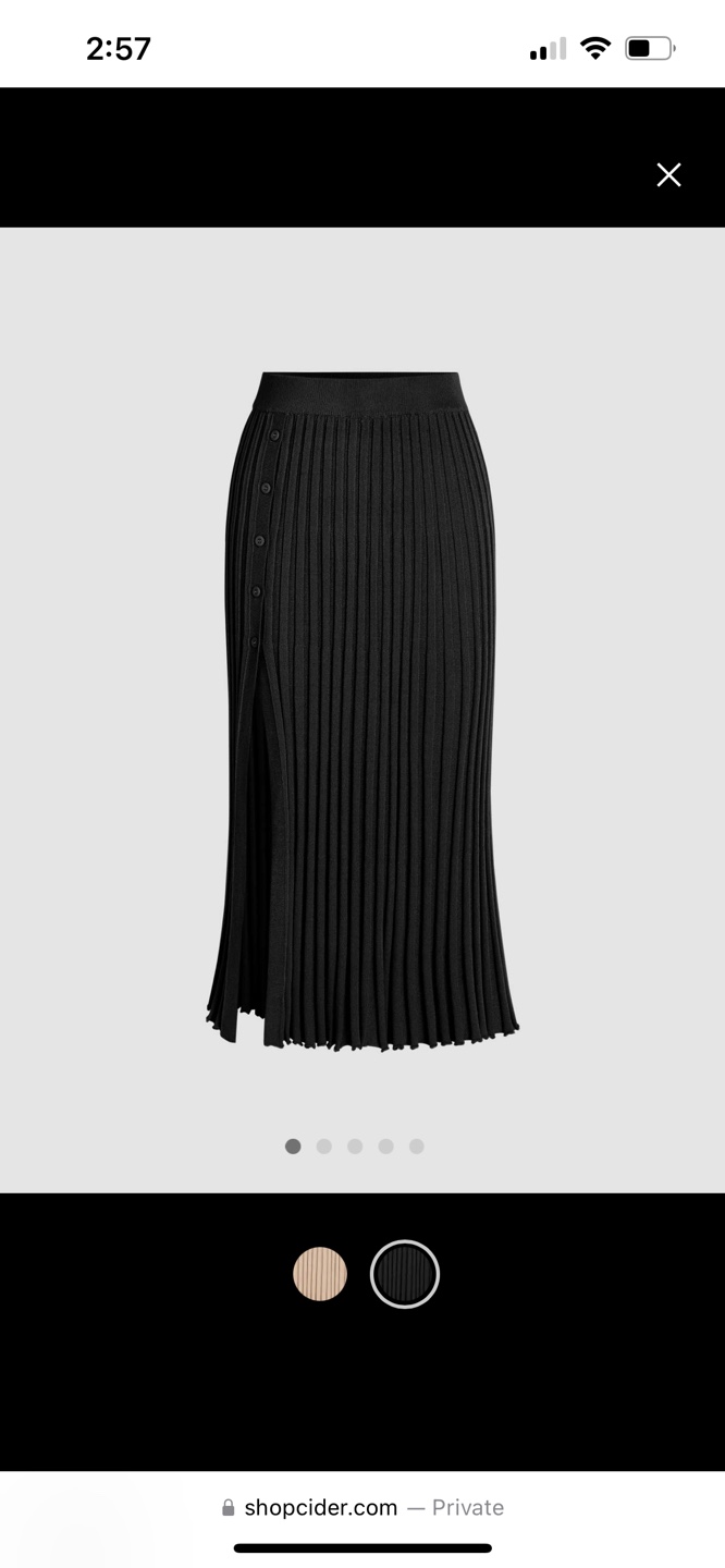 Cider Black Pleated Knit Midi Skirt - Size XL