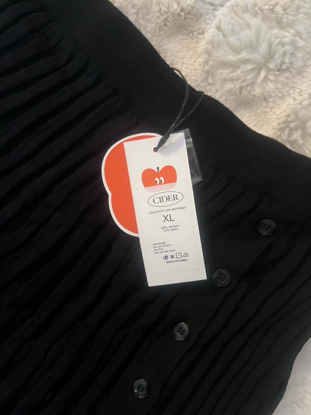 Cider Black Pleated Knit Midi Skirt - Size XL - photo 2