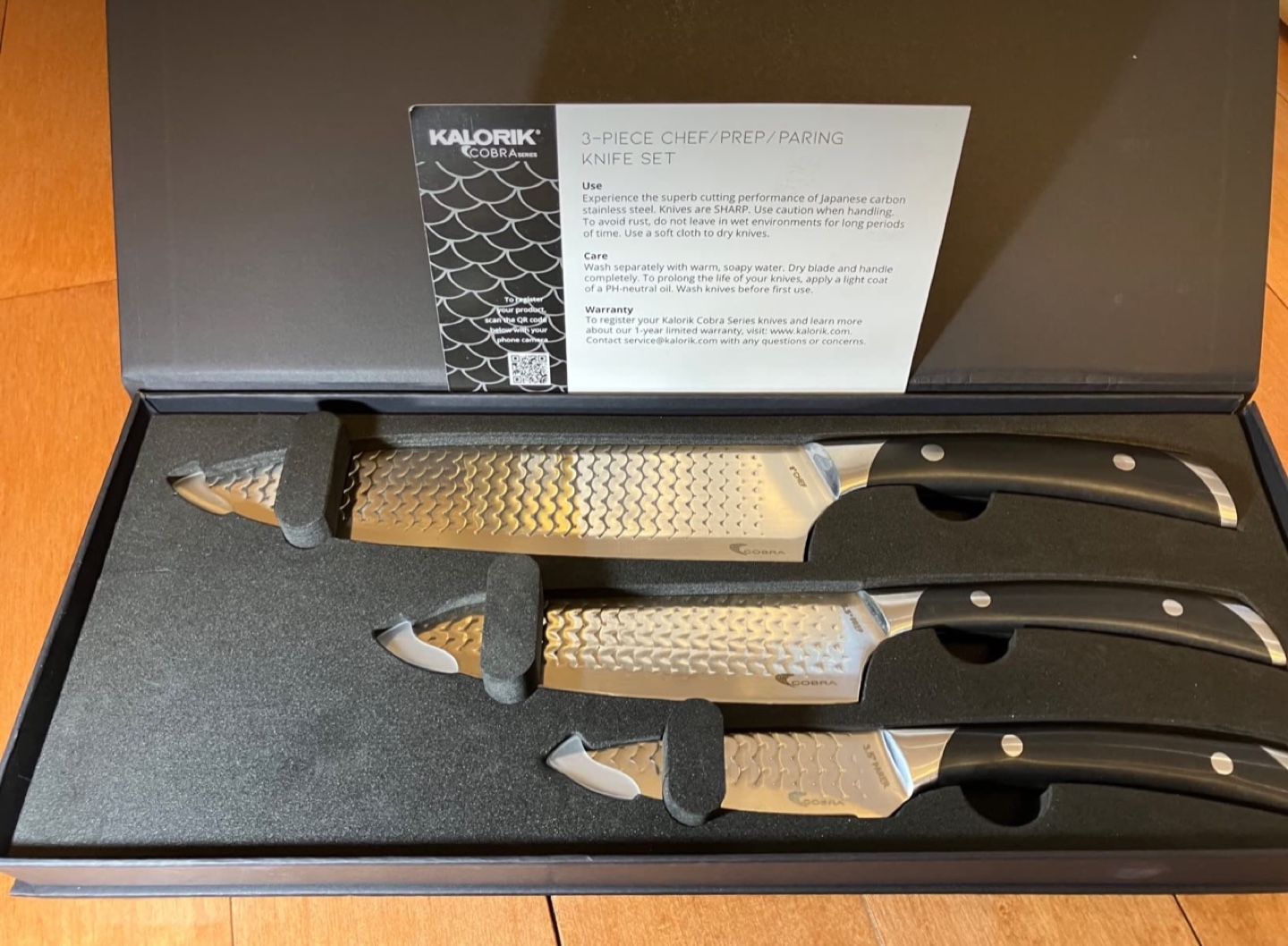 KALORIK 3-PIECE CHEF/PREP/PARING KNIFE SET