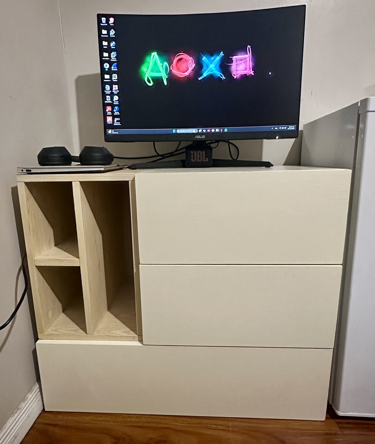 Custom Built Computer Desk/TV Stand with Storage