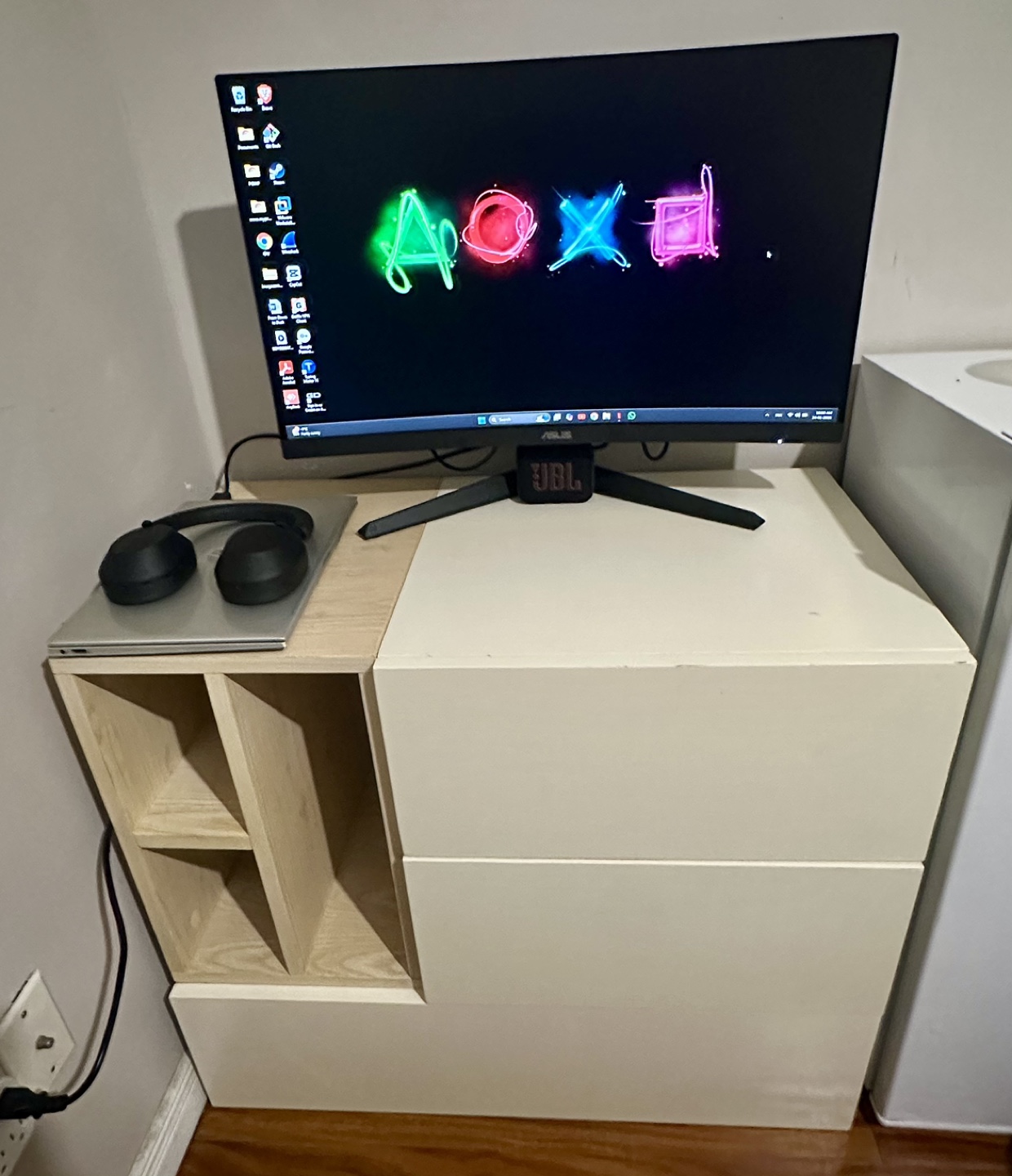 Custom Built Computer Desk/TV Stand with Storage - photo 3