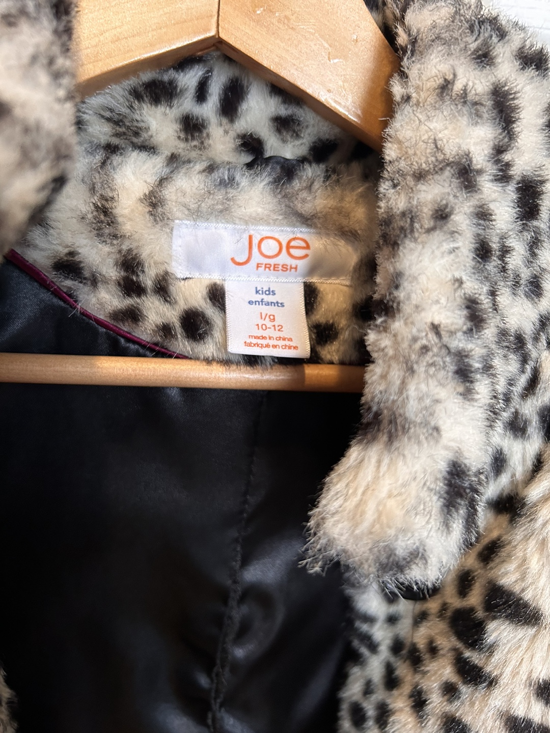 Girls' Leopard Print Faux Fur Coat, Size 10-12 - photo 3