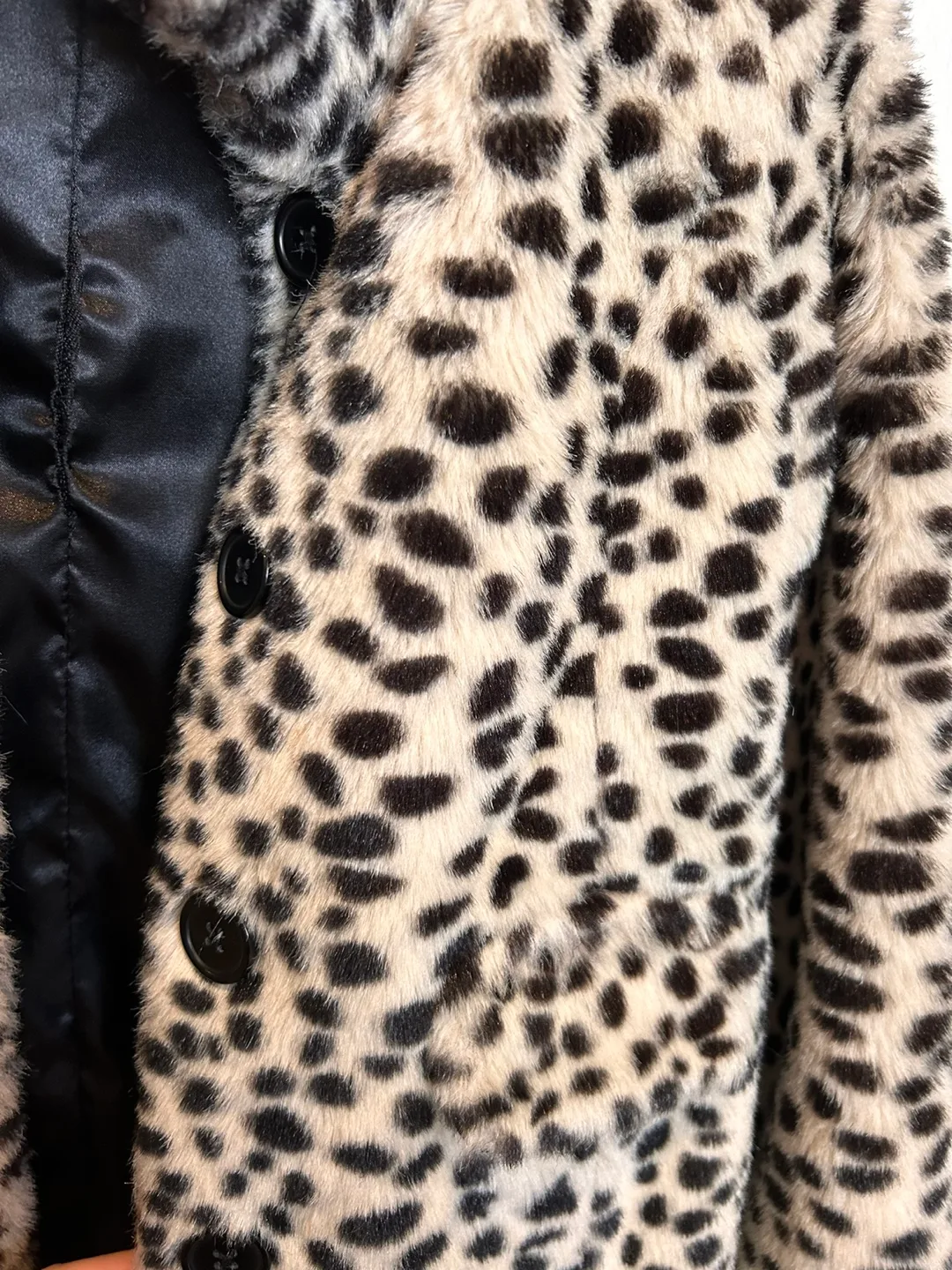 Girls' Leopard Print Faux Fur Coat, Size 10-12 image indicator(5)