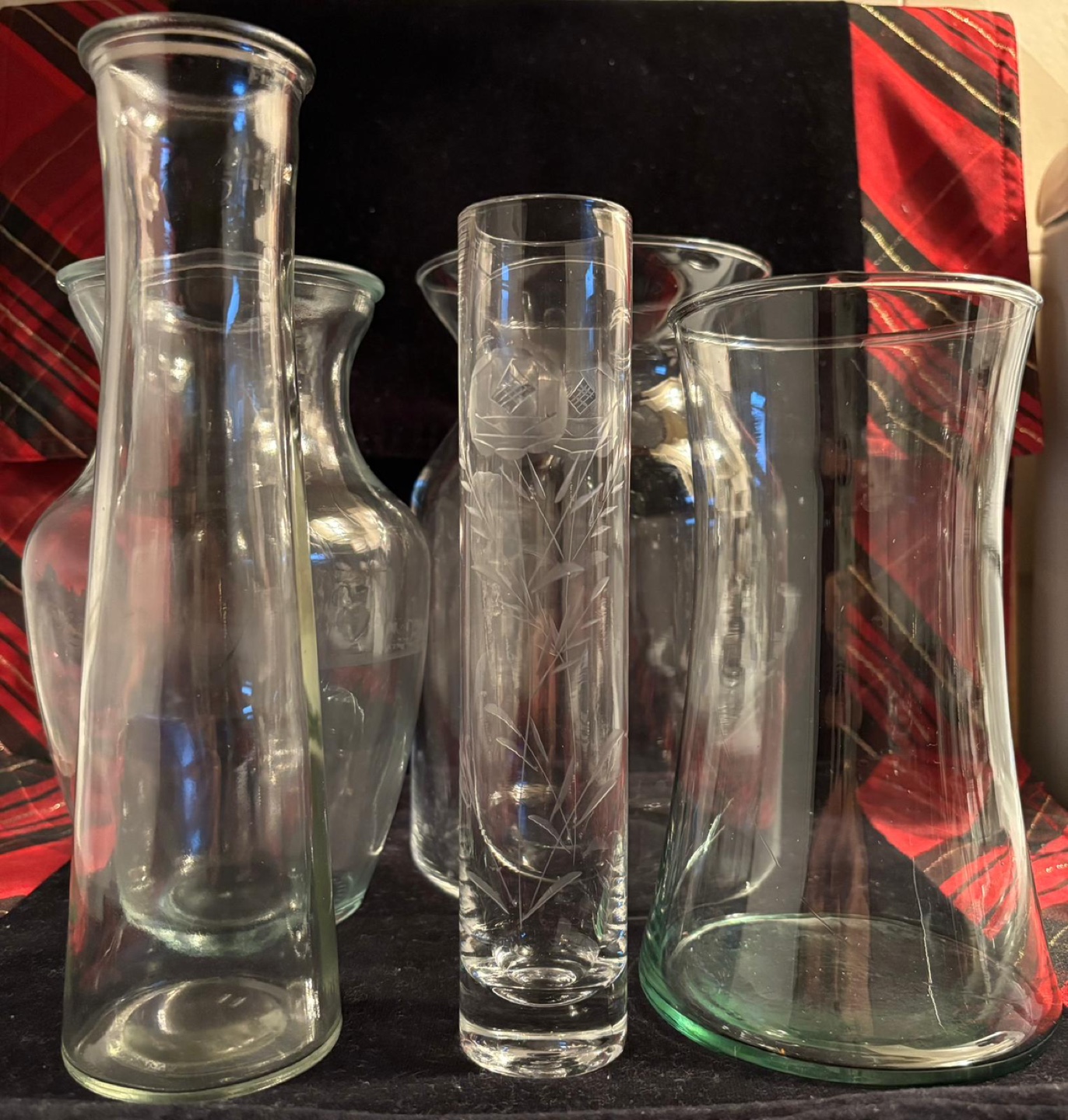 Set of five  Clear Glass Vases - photo 2