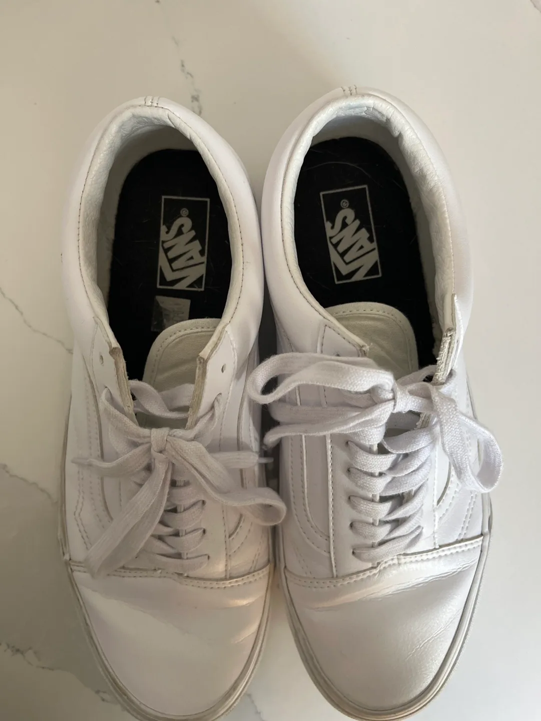 Vans Old Skool Leather Sneakers - White - Size 11 image indicator(4)