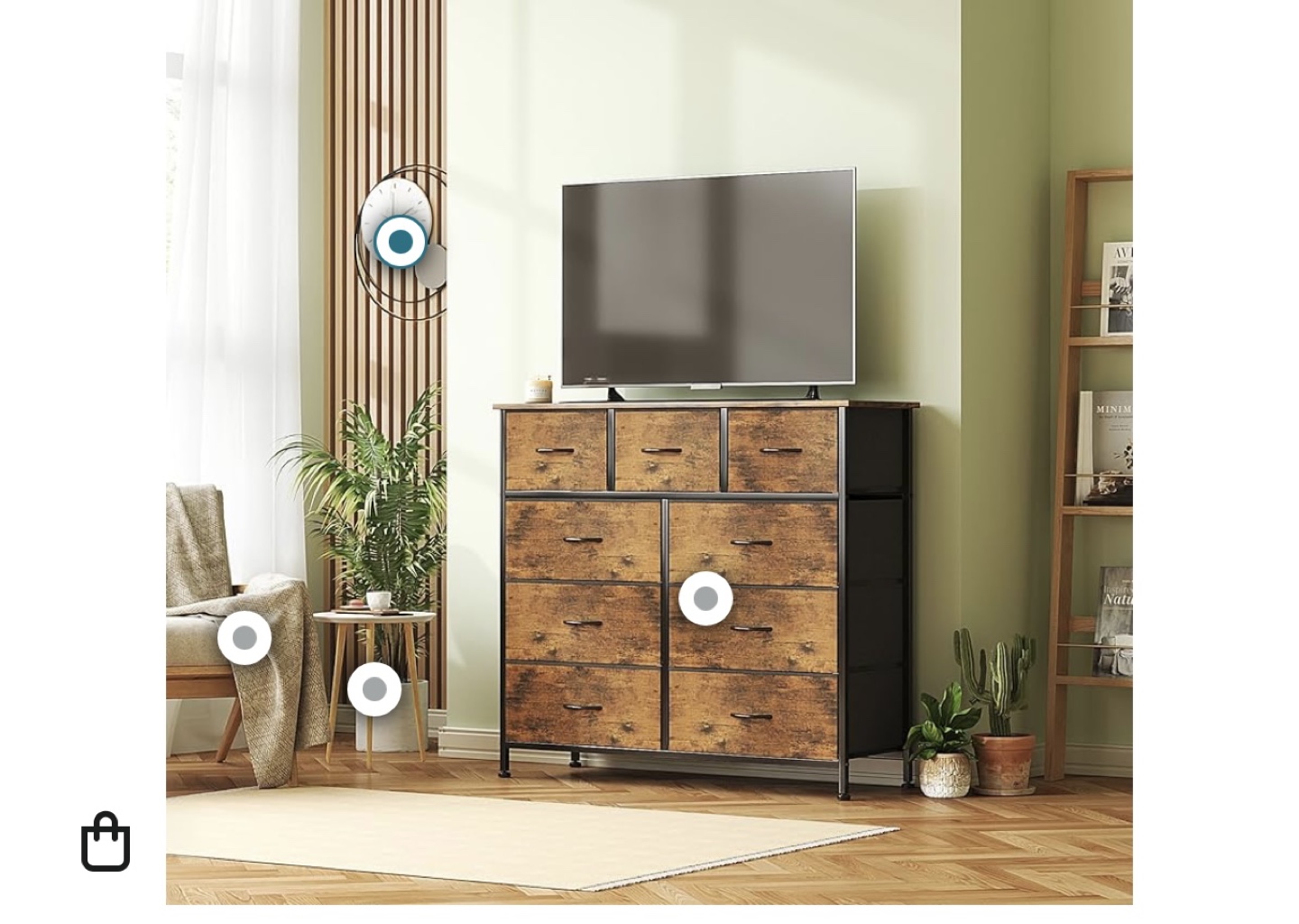Rustic 9-Drawer Dresser with Metal Frame - photo 4