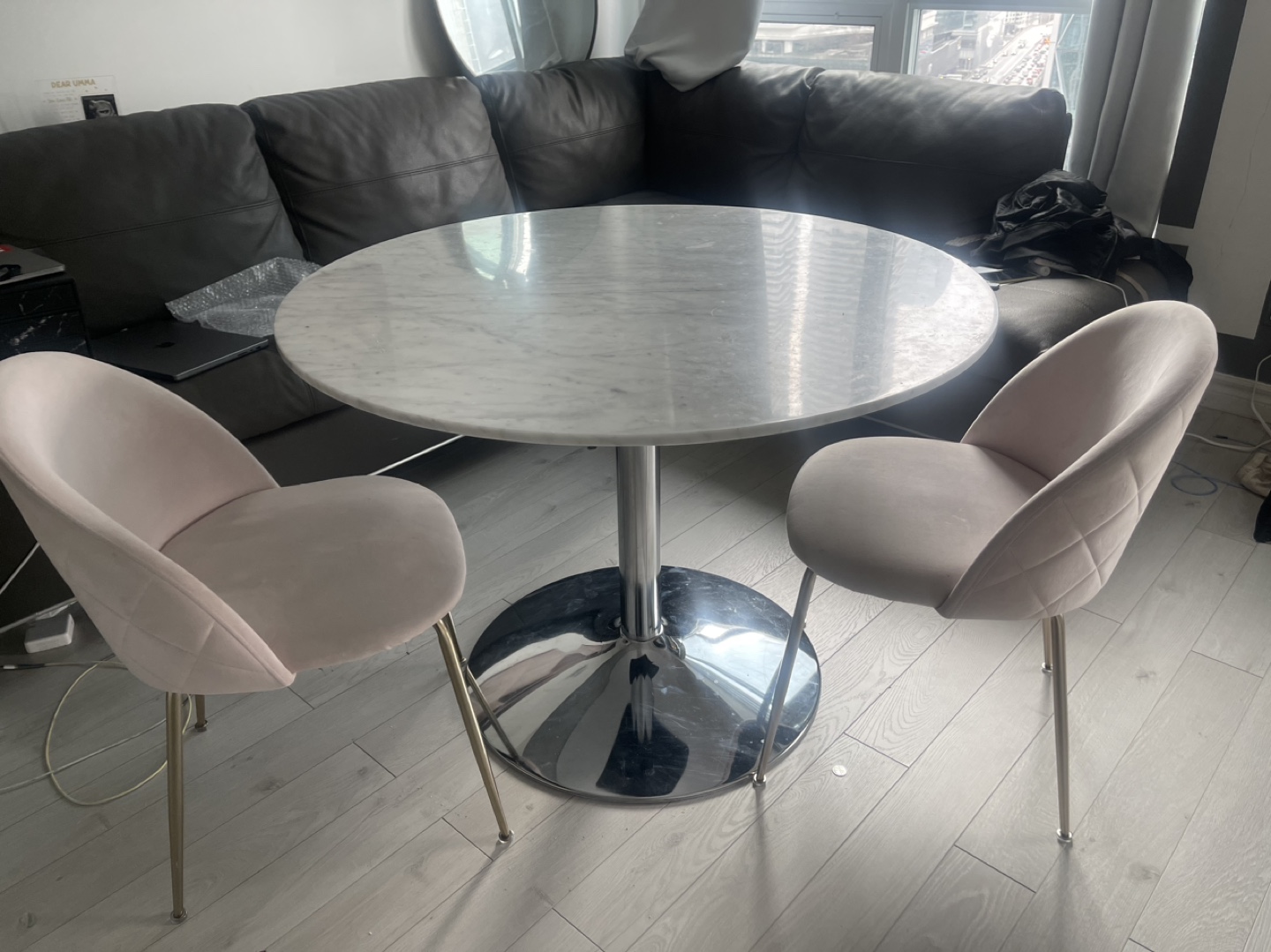 Round Marble Dining Table - $150