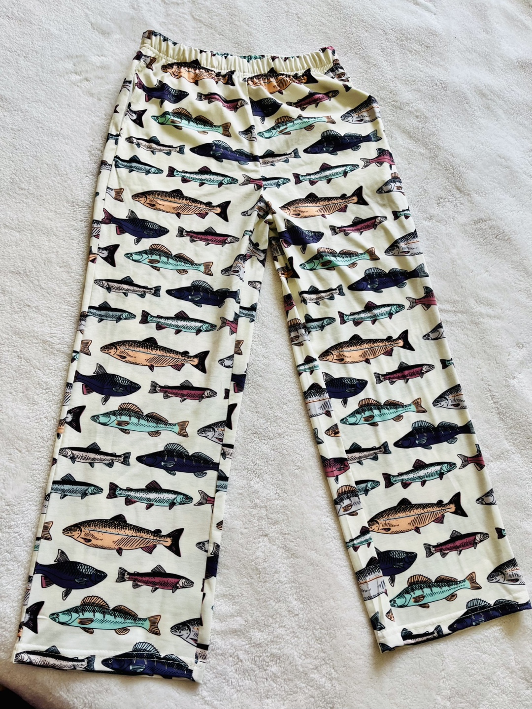 Feifeiyu Women's Size Medium Fish Print Lounge Pants