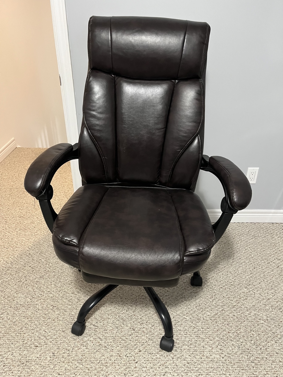 Executive Office Chair with footrest - Brown Leather - photo 2