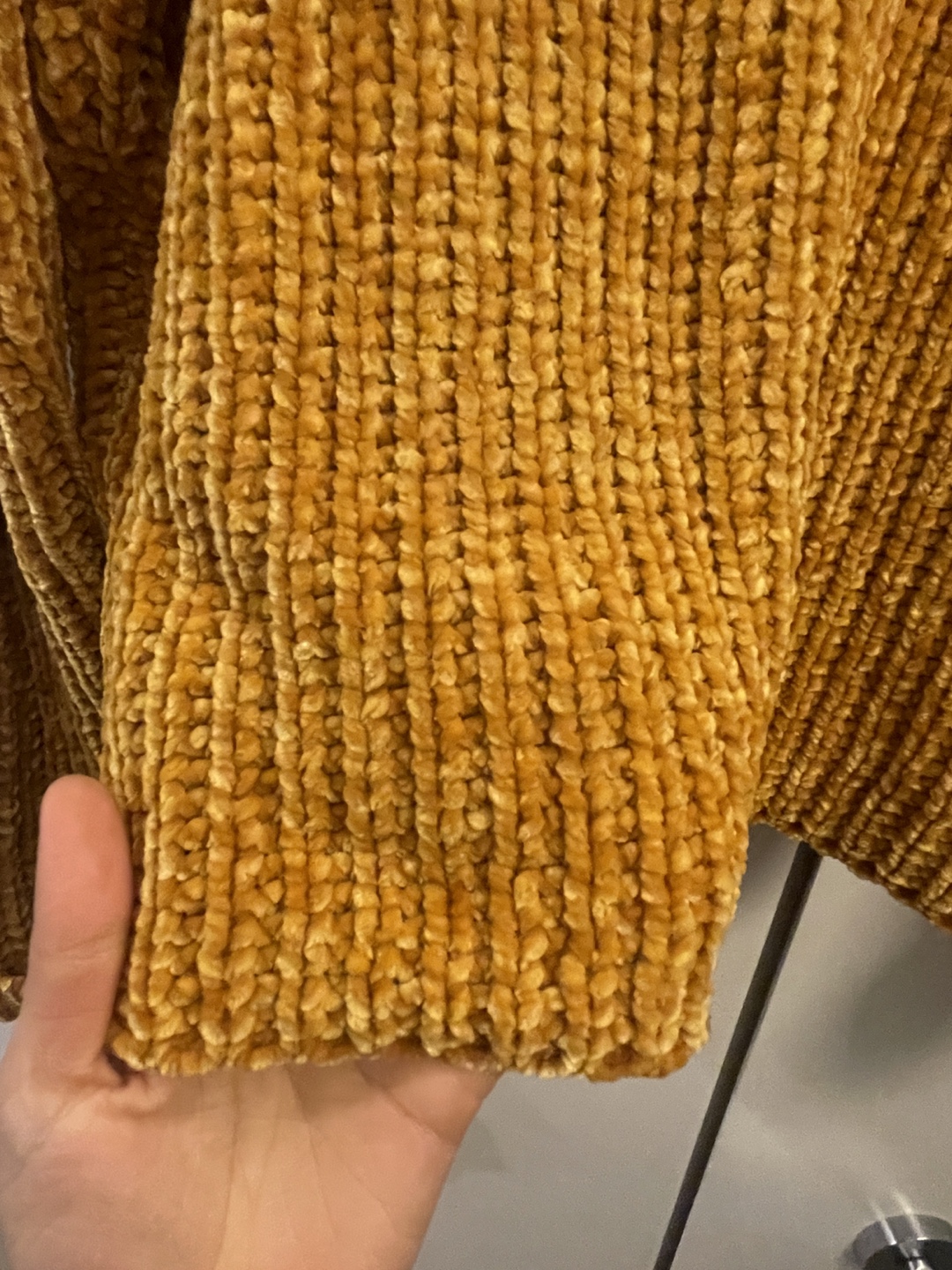Urban Heritage Mustard Yellow Velvet Knit Sweater - photo 4