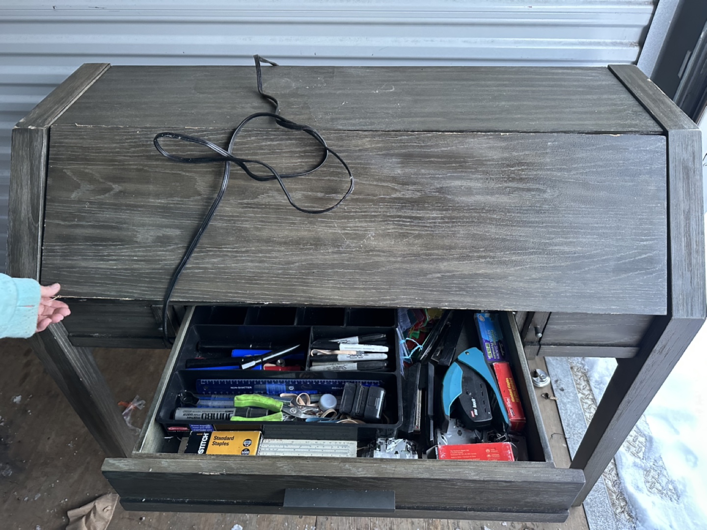 Secretary Desk with Hidden Compartments and Outlets - photo 2
