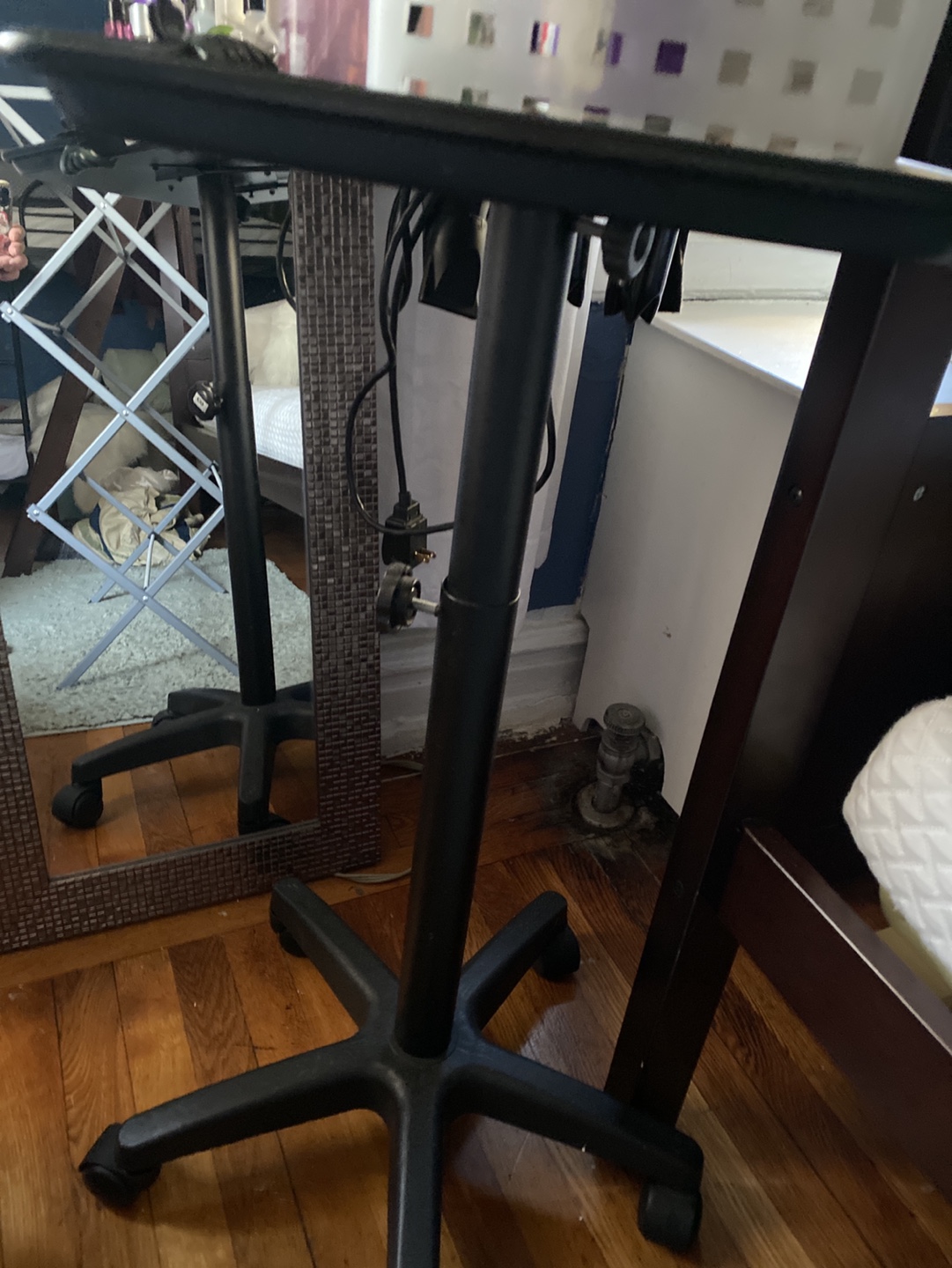 Rolling Utility Cart, Salon Cart, Black, Adjustable Height - photo 2
