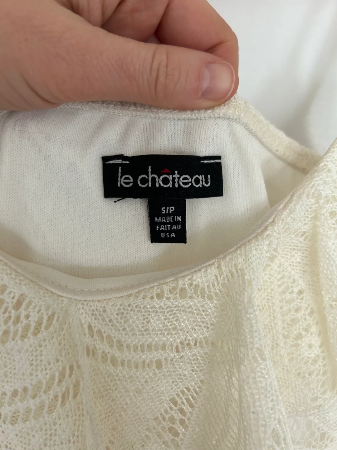 Le Chateau White Lace High-Low Dress Size Small image indicator(2)