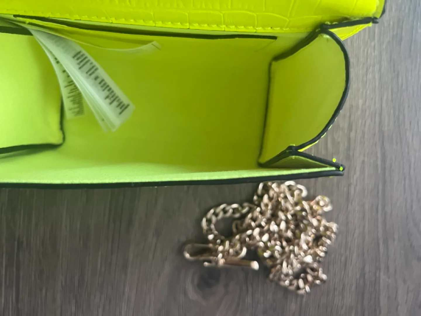 ALDO Neon Yellow Croc-Embossed Handbag image indicator(4)