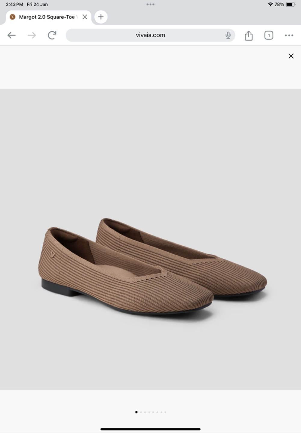 Vivaia Margot 2.0 Square-Toe V-Cut Flats
