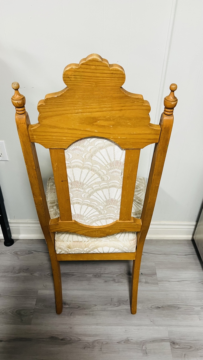 Vintage Wooden Dining Chair with Upholstered Seat - photo 3