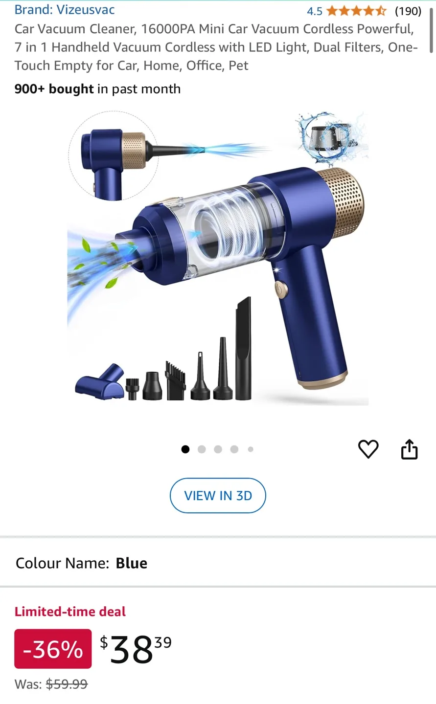 Car Vacuum Cleaner, Mini Vacuum Cleaner image indicator(3)