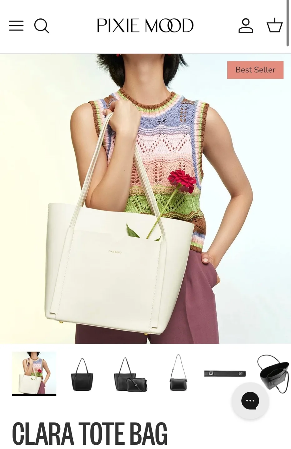 Pixie Mood Clara Tote Bag - Light Grey image indicator(2)