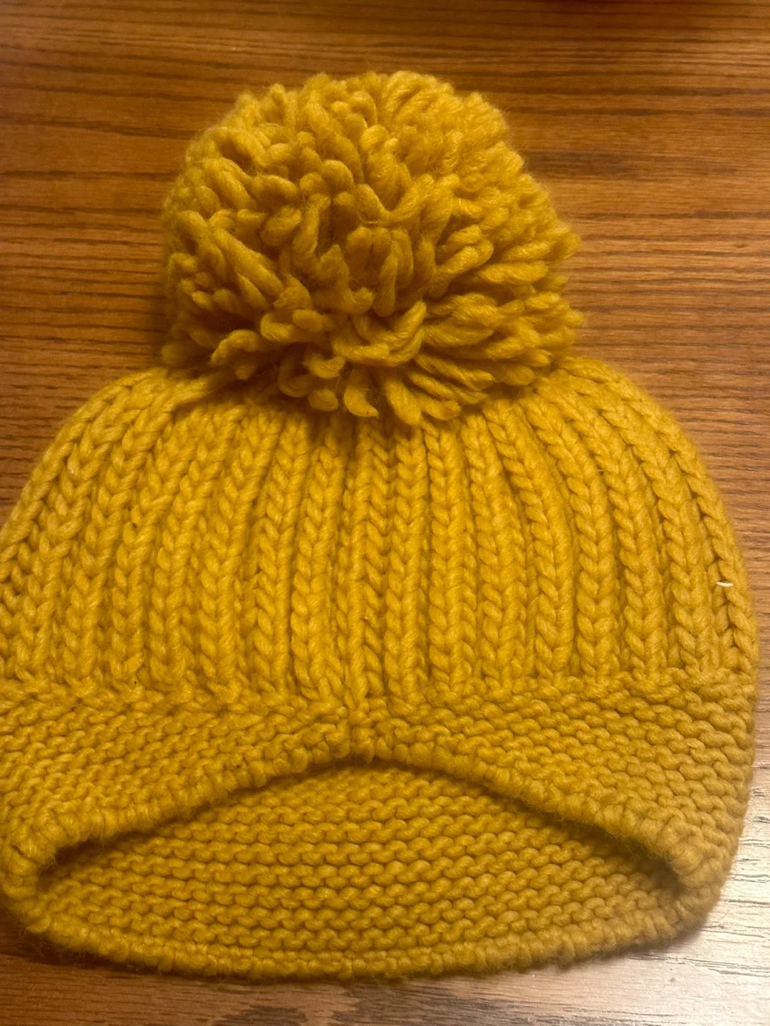 Mustard Yellow Knit Pom Pom Beanie thumbnail