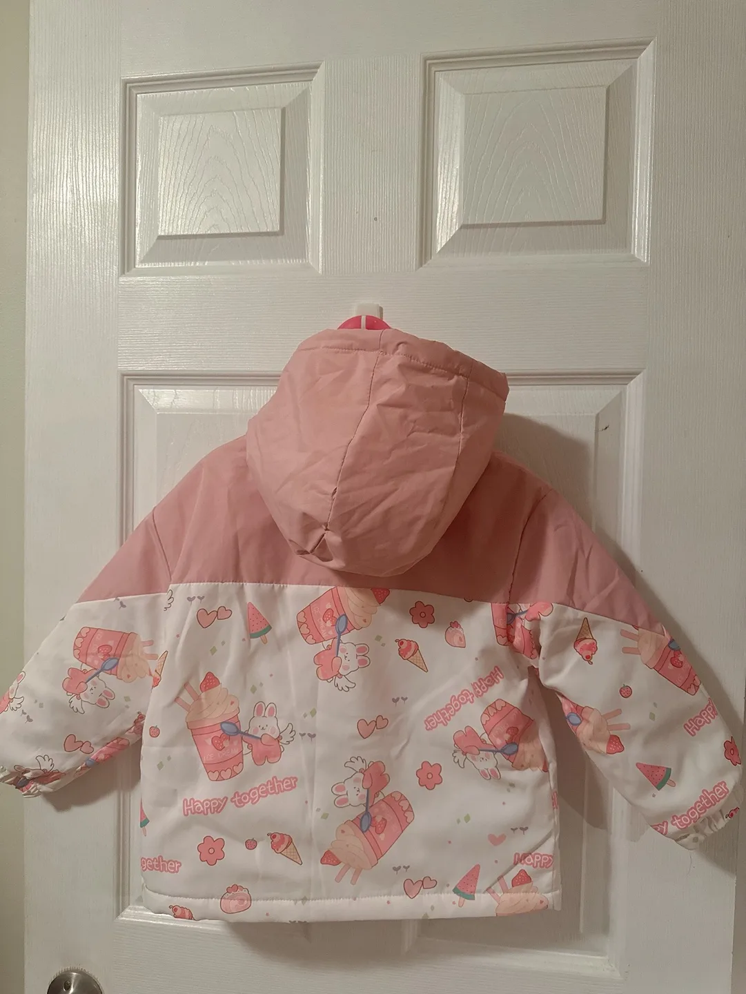 Pink Toddler Winter Jacket with Bunny Print image indicator(2)