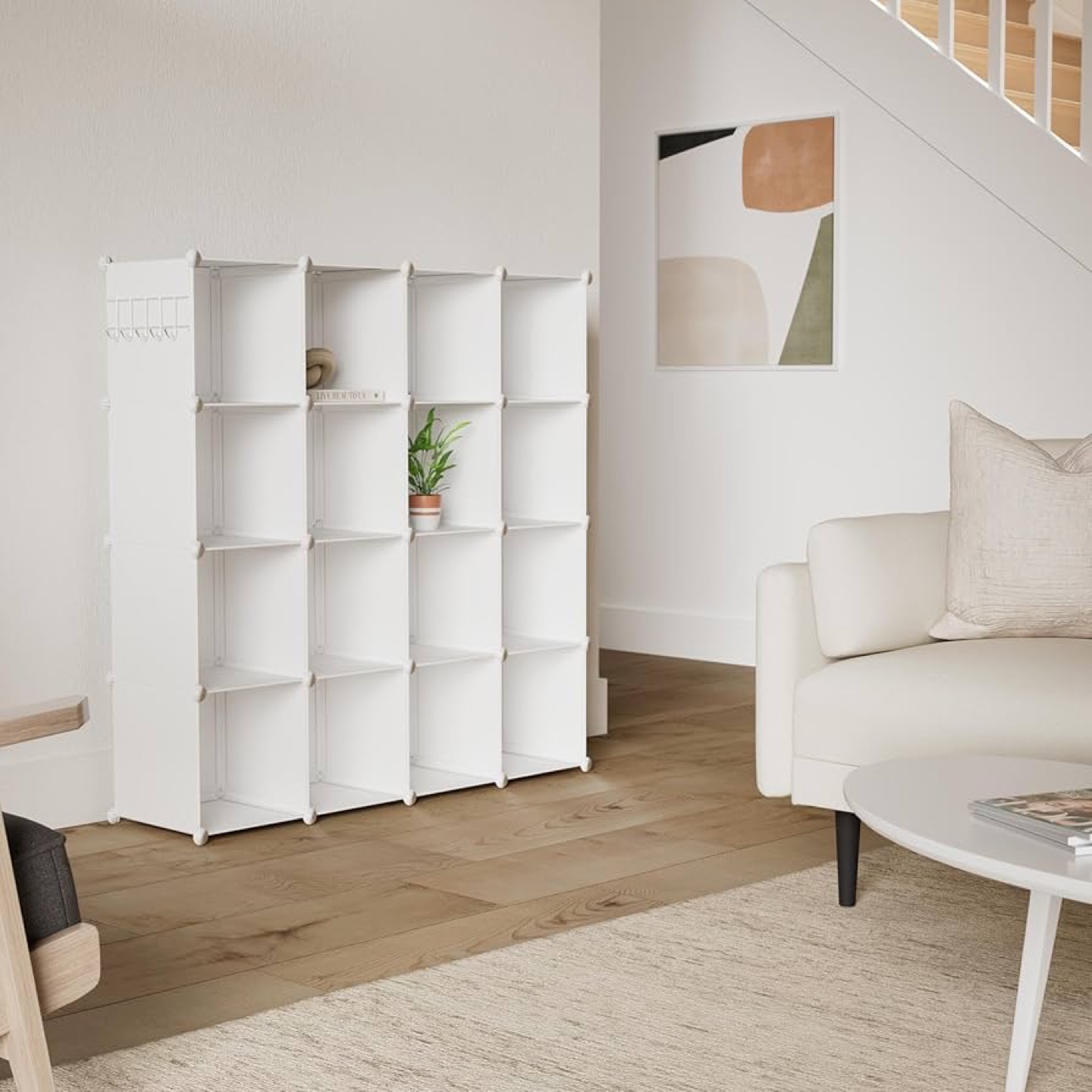 16 Cube Organizer - White Storage Unit